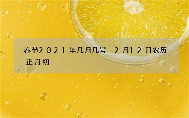 春节2021年几月几号 2月12日农历正月初一